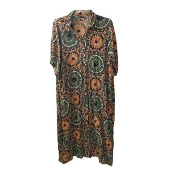 SOLD Nasty Gal Evil Eye Boho Dress Cover Up Duster Kimono Size 10 - Picture 1 of 6